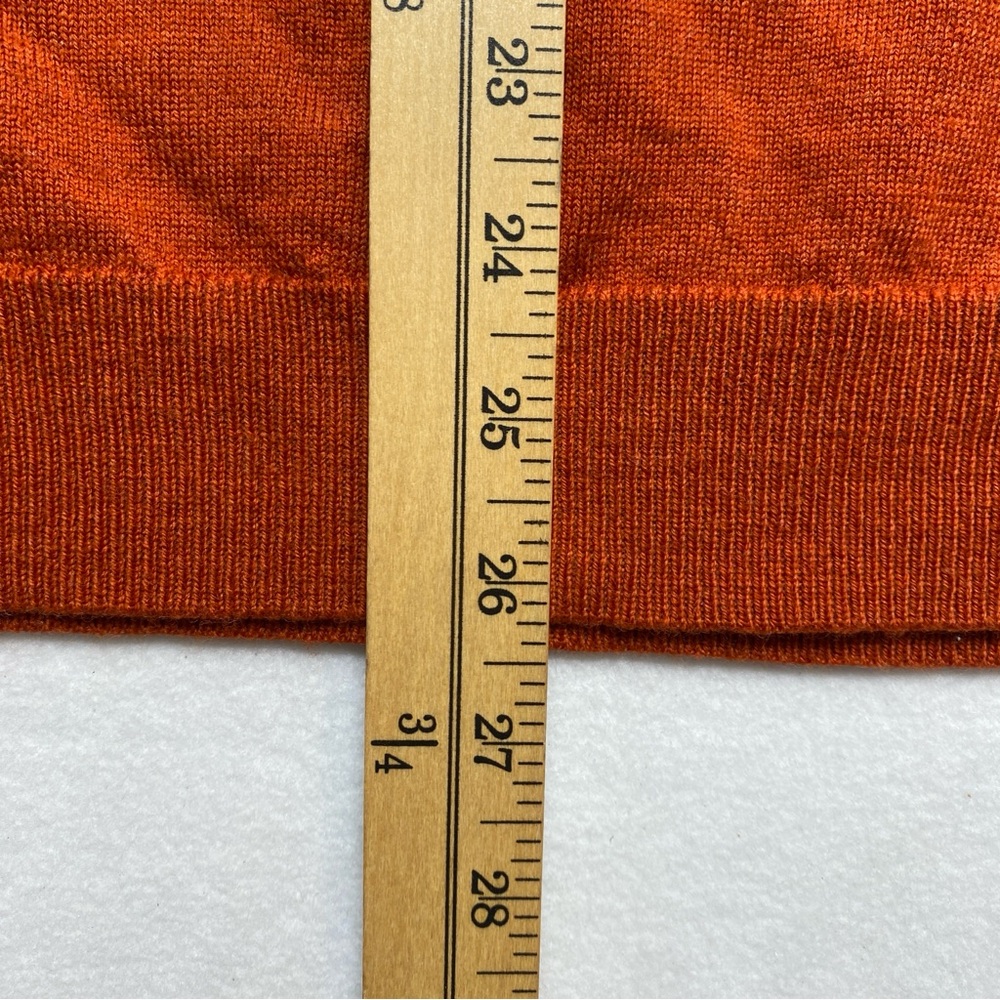 Banana Republic Extra Fine Italian Merino Sweater Men's L Burnt Orange Wool - Picture 12 of 12